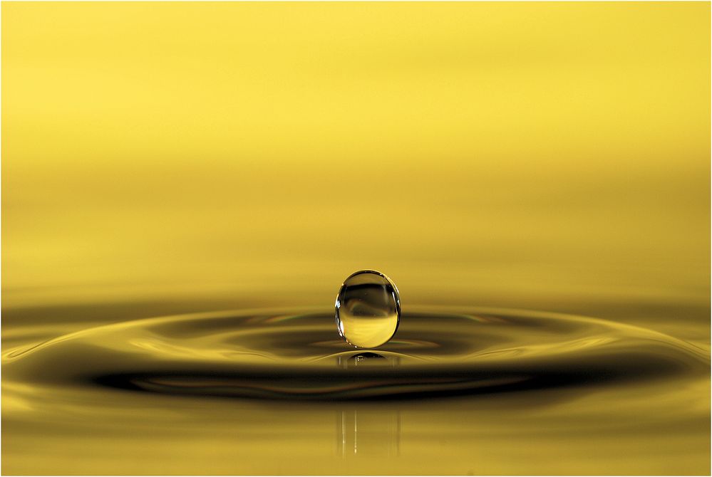 Der gelbe Tropfen Foto & Bild | experimente, sonstiges, wasser im