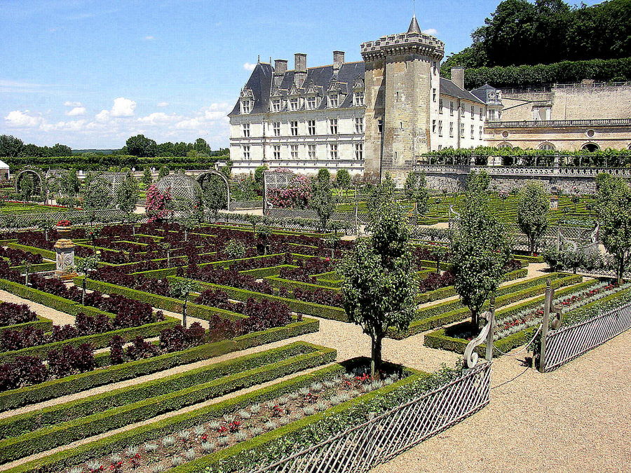 der Gemüsegarten von Schloss Villandry Foto & Bild europe, france