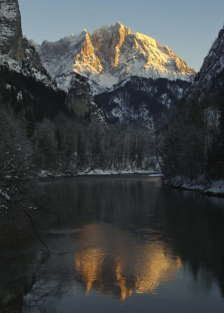 der Gesäuseeingang im Abendrot