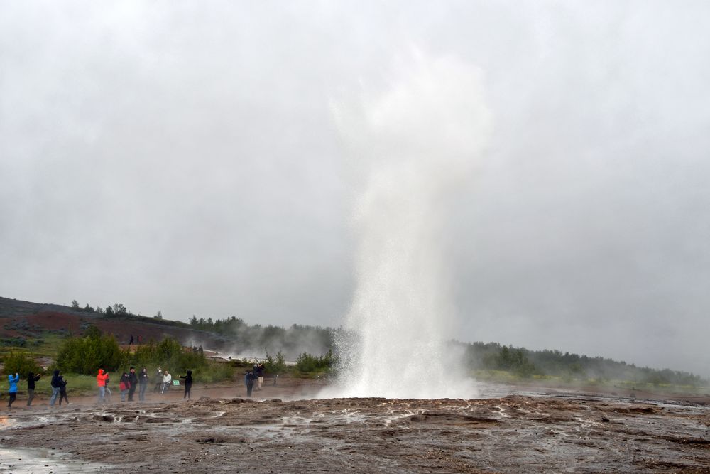 Der Geysir Strokkur in Islands Süden