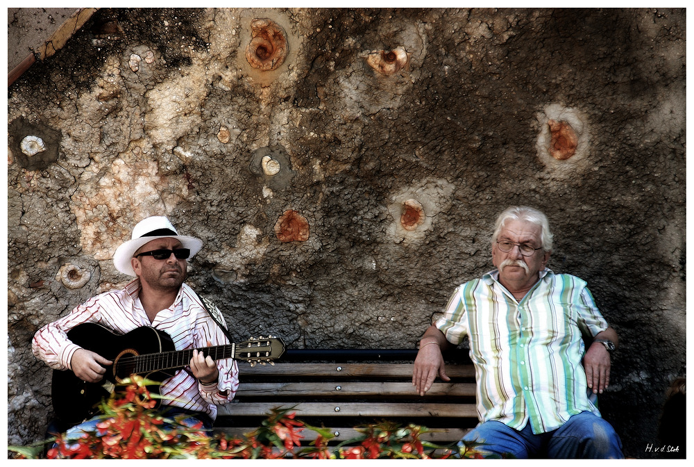 Der Gitarrenspieler und sein Publikum