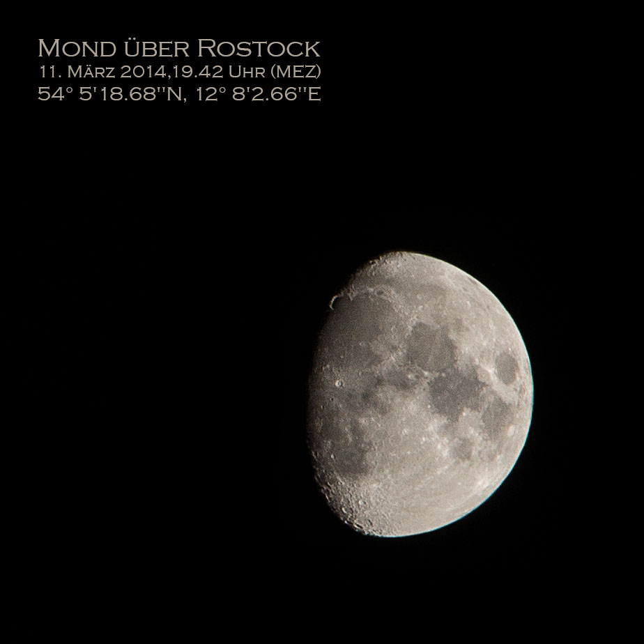 Der Goldene Henkel am Mond über Rostock