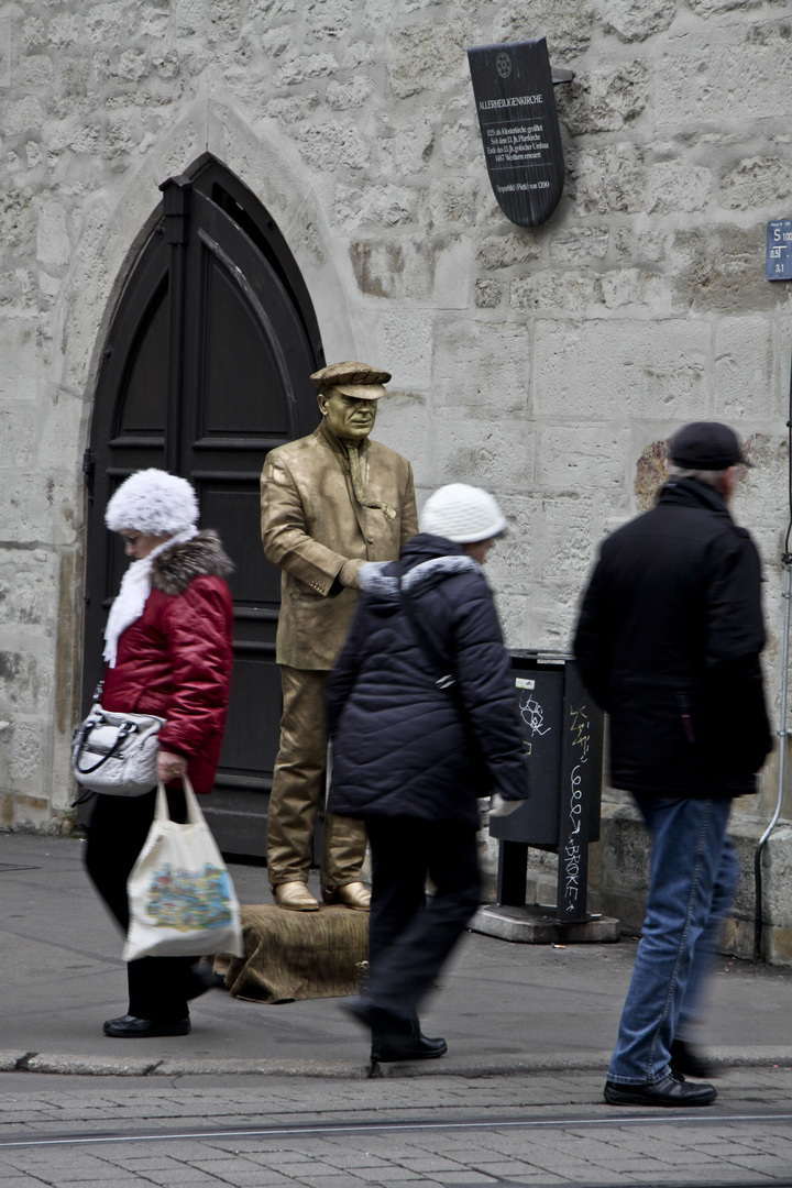 Der goldene Mann in Erfurt