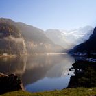 Der Gosausee im Morgennebel,