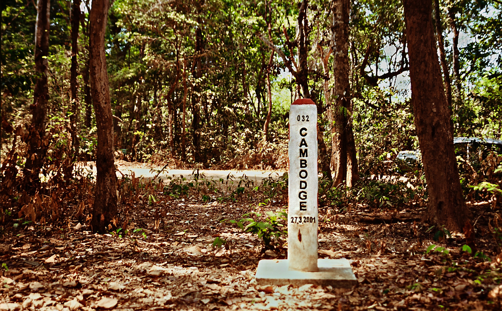 Der Grenzstein nach Cambodia