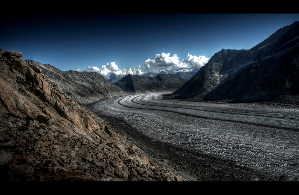 Der große Aletschgletscher ...