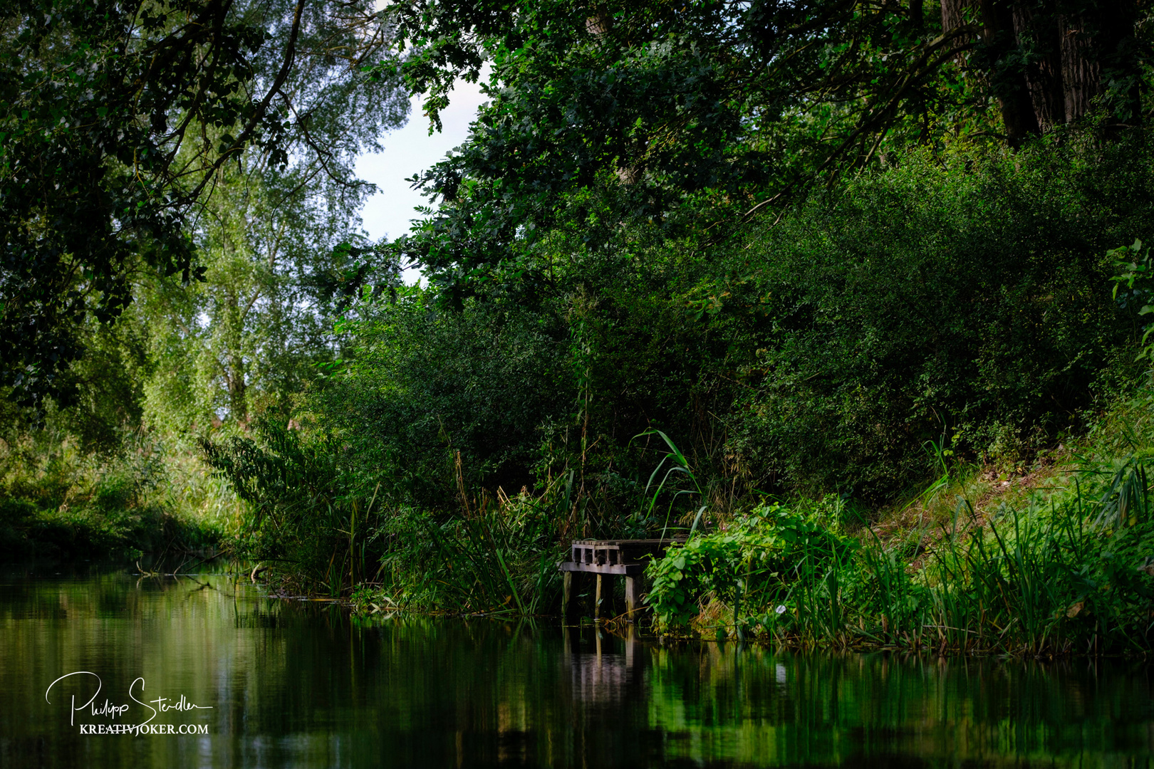 der grüne, ruhige Fluss