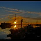 Der Hafen bei Sonnenuntergang