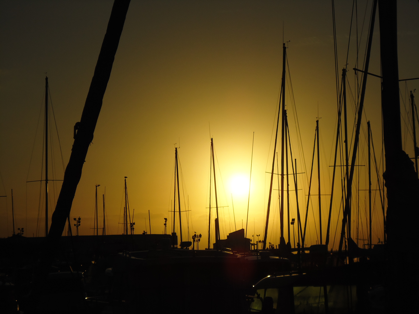 Der Hafen im Sonnenuntergang