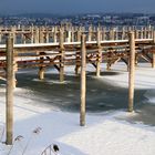 Der Hafen Mittelzell auf der Insel Reichenau im Winter