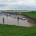 Der Hafen von Petkum bei Niedrigwasser