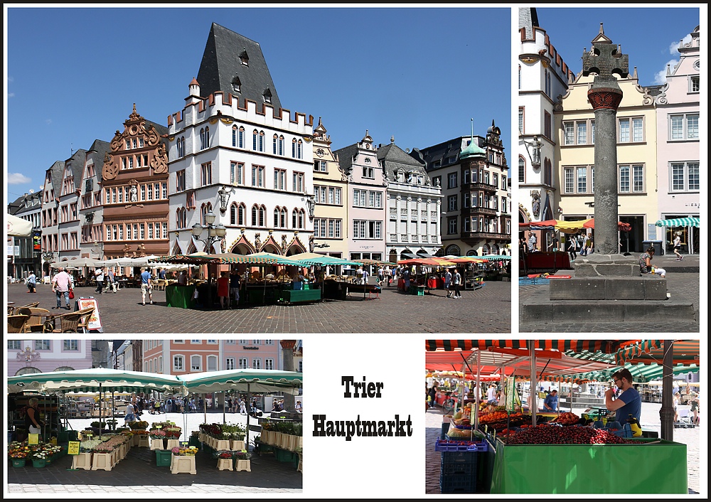 Der Hauptmarkt von Trier soll einer der schönsten Plätze Deutschlands sein, ...