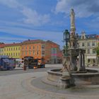 der Heinrichsbrunnen auf dem Meininger Marktplatz