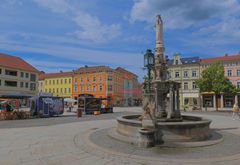 der Heinrichsbrunnen auf dem Meininger Marktplatz