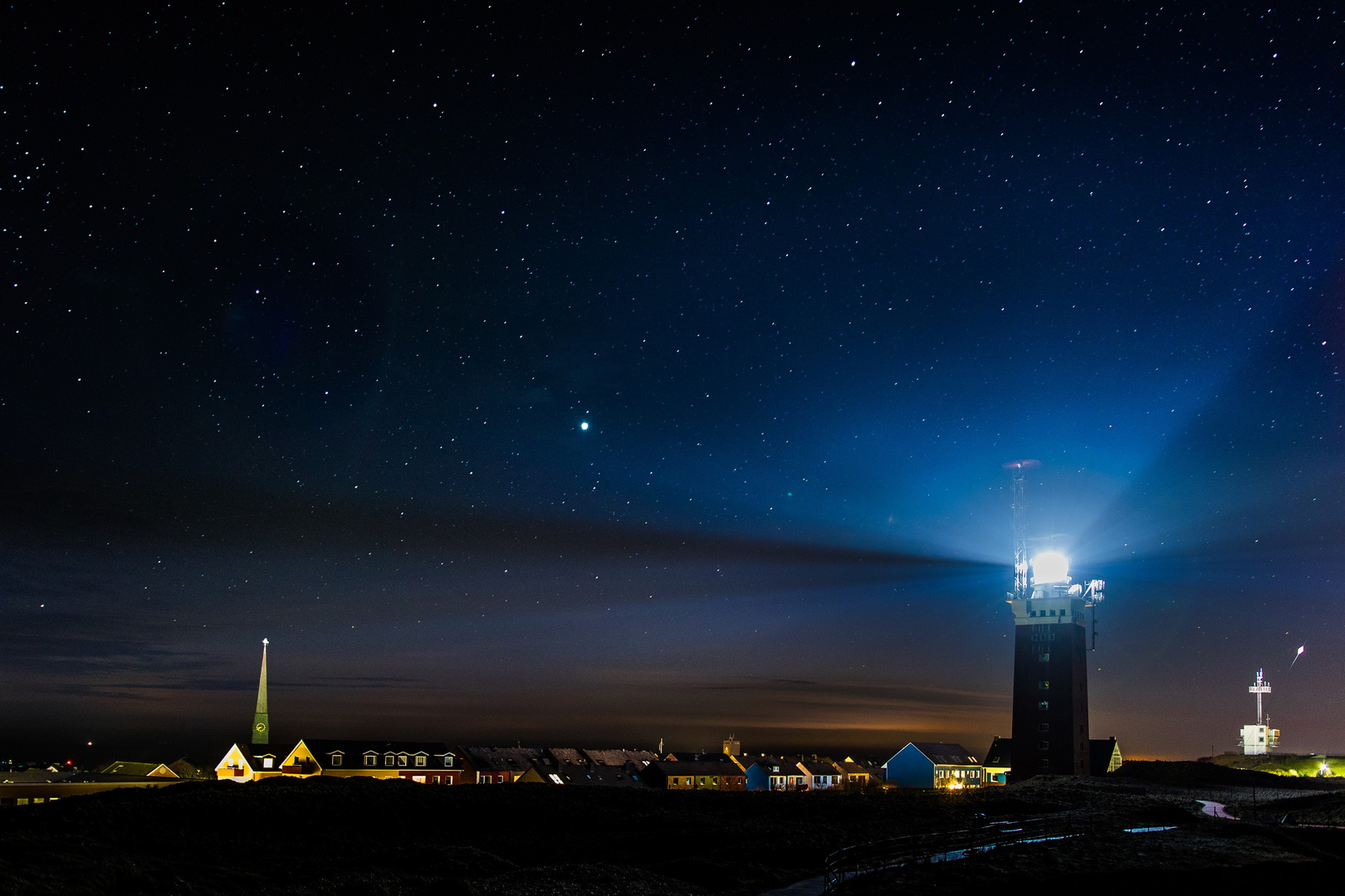 Der Helgoländer Leuchtturm und der Jupiter