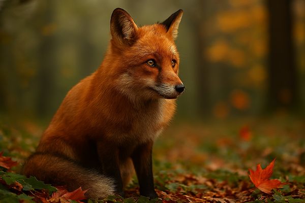 Der Herbstblick des Fuchses