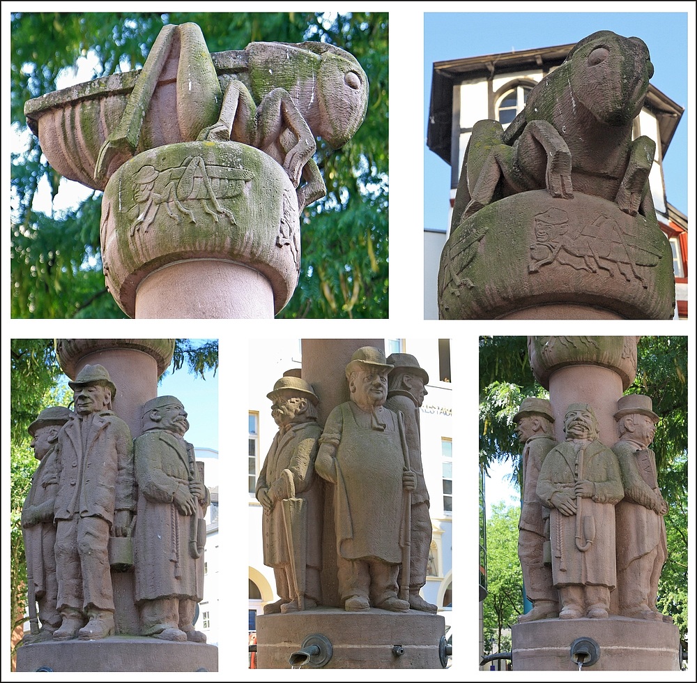 Der Heuschreckbrunnen in Trier, ein lustiger Brunnen, mit kuriosen Figuren (2)