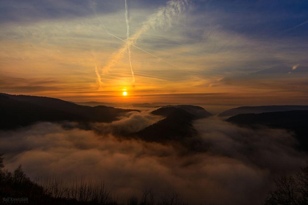 Der heutige Morgen an der Saarschleife in Orscholz