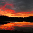 Der Himmel brennt zum Sonnenuntergang