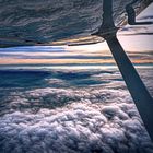 Der Himmel über Süddeutschland Richtung Alpen 