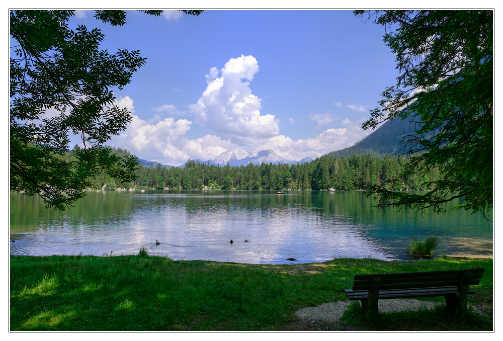 Der Hintersee - Blick auf den Hohen Göll, Hohes Brett