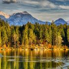 der Hintersee mit den Berchtesgadener Alpen