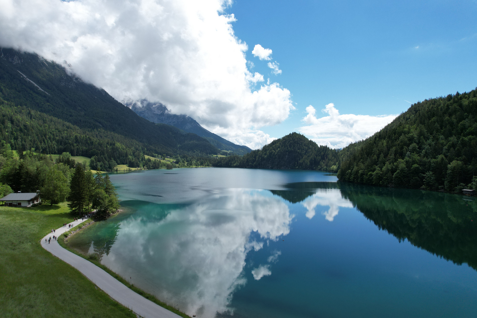 Der Hintersteiner See aus der Luft