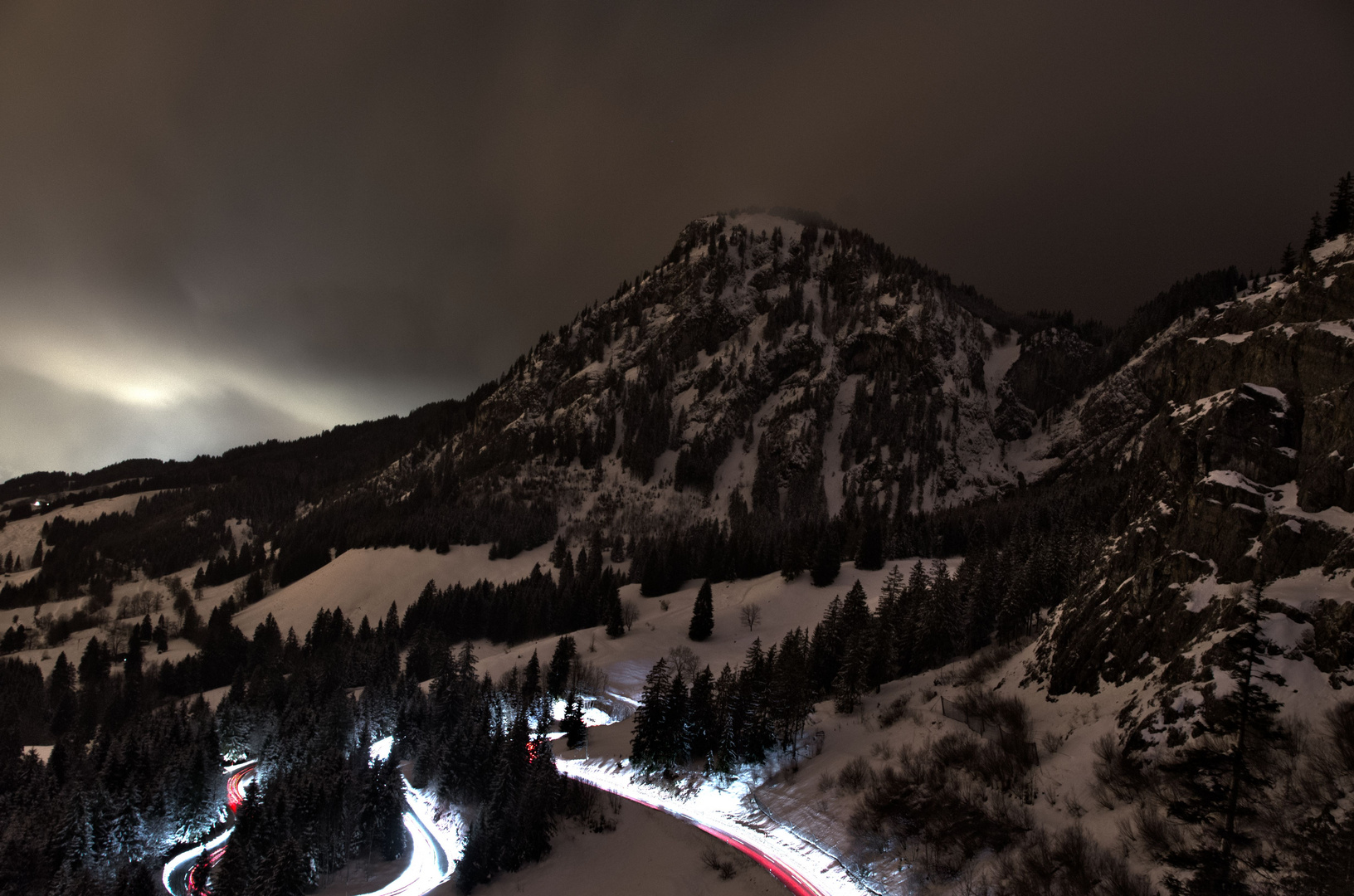 Der Hirschberg bei Bad Hindelang bei Nacht