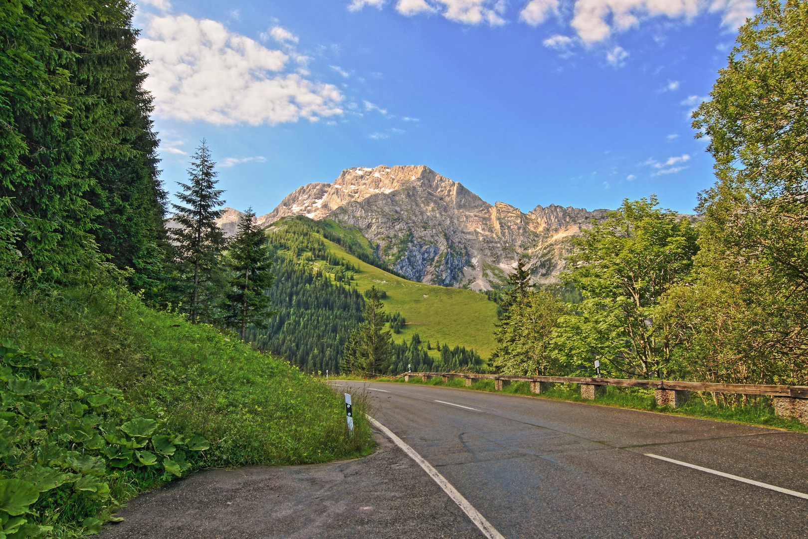 Der Hohe Göll von der Roßfeldstrasse aus