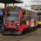 Der HSB Faust Triebwagen in Nordhausen.