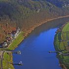 Der idyllisch gelegene Ort Rathen in der Sächsischen Schweiz...