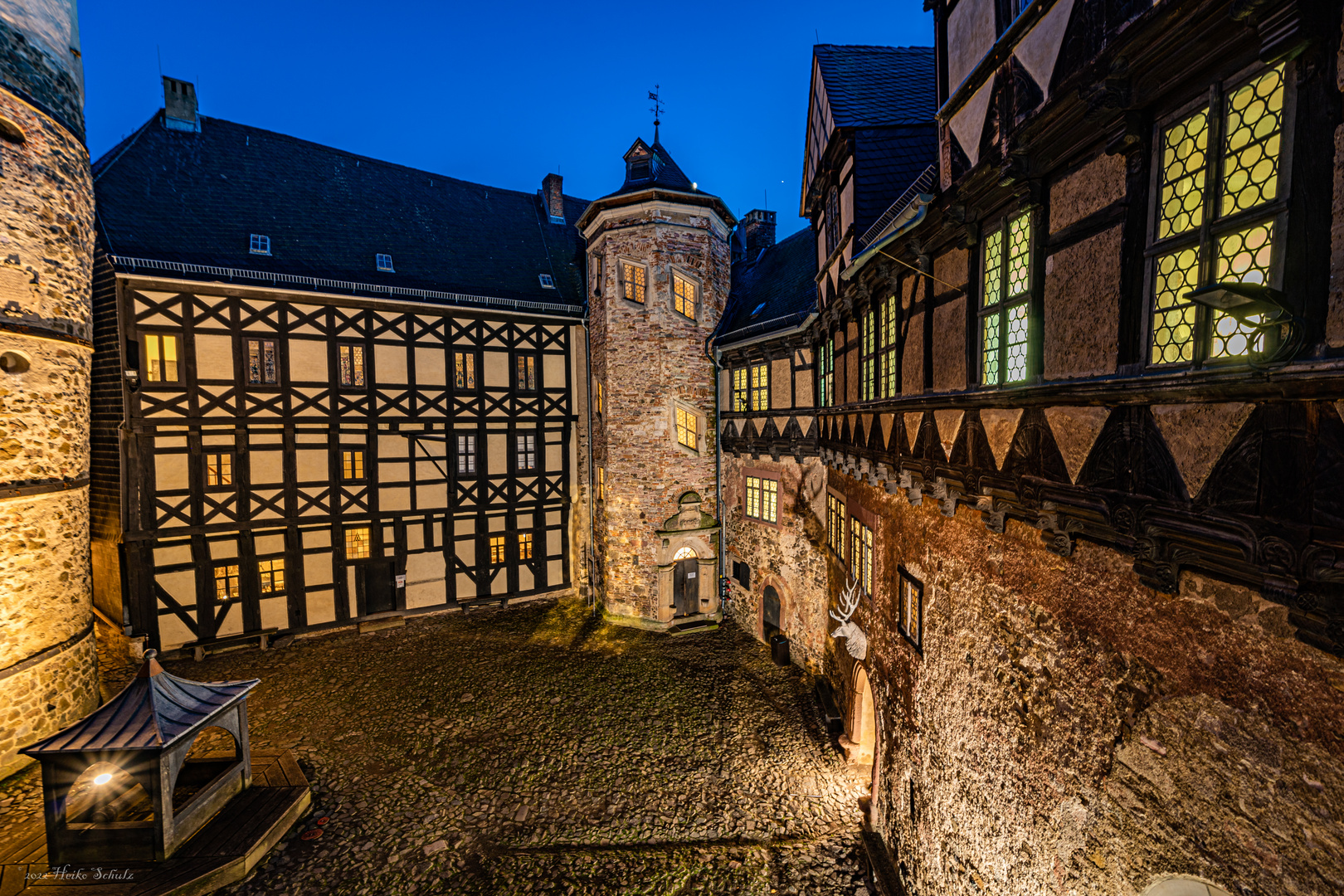 Der Innenhof der Burg Falkenstein/Harz