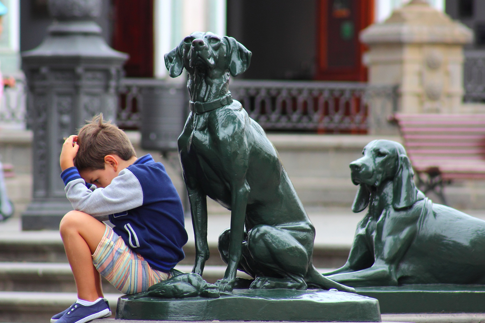 Der Junge mit den Hunden