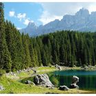 Der Karersee mit dem Rosengarten