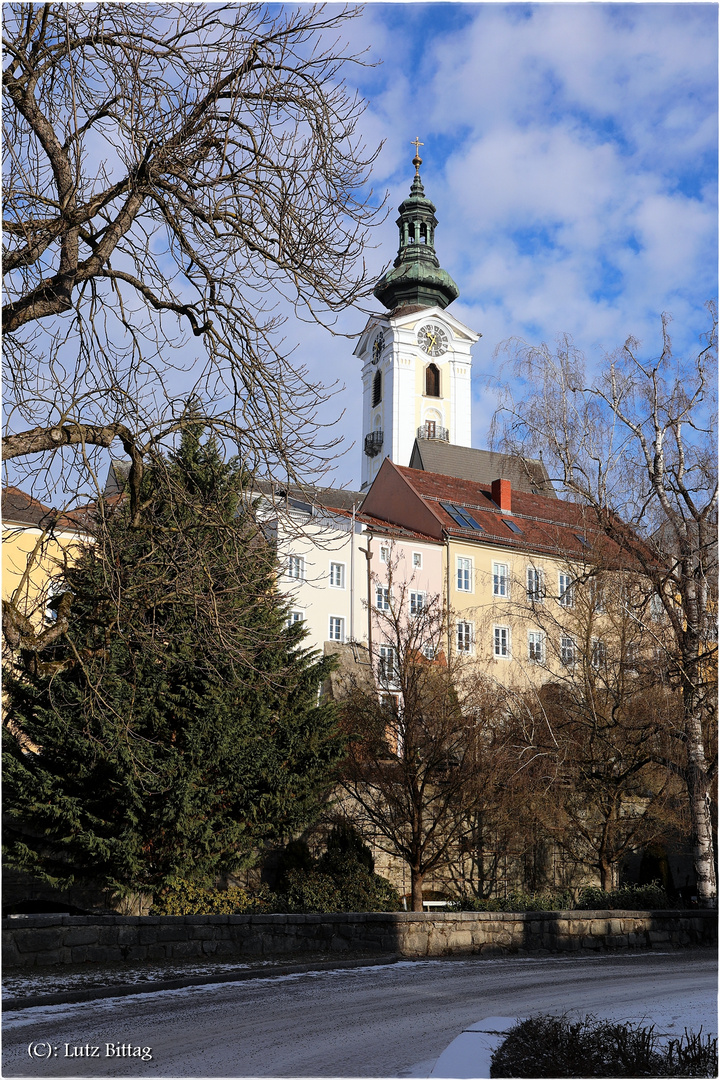 Der Kirchturm von Freistadt