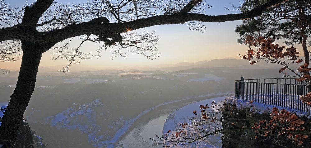 Der kleine Sonnenstrahl auf der Basteiaussicht