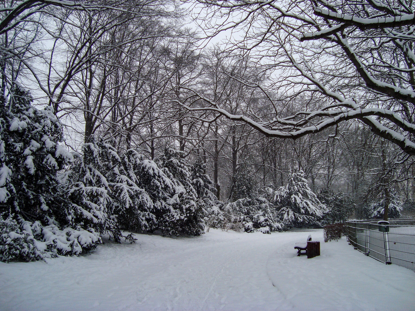 Der Kleistpark im März-Winter