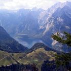 Der Königsee bei Berchtesgaden vom Jennergipfel aus gesehen