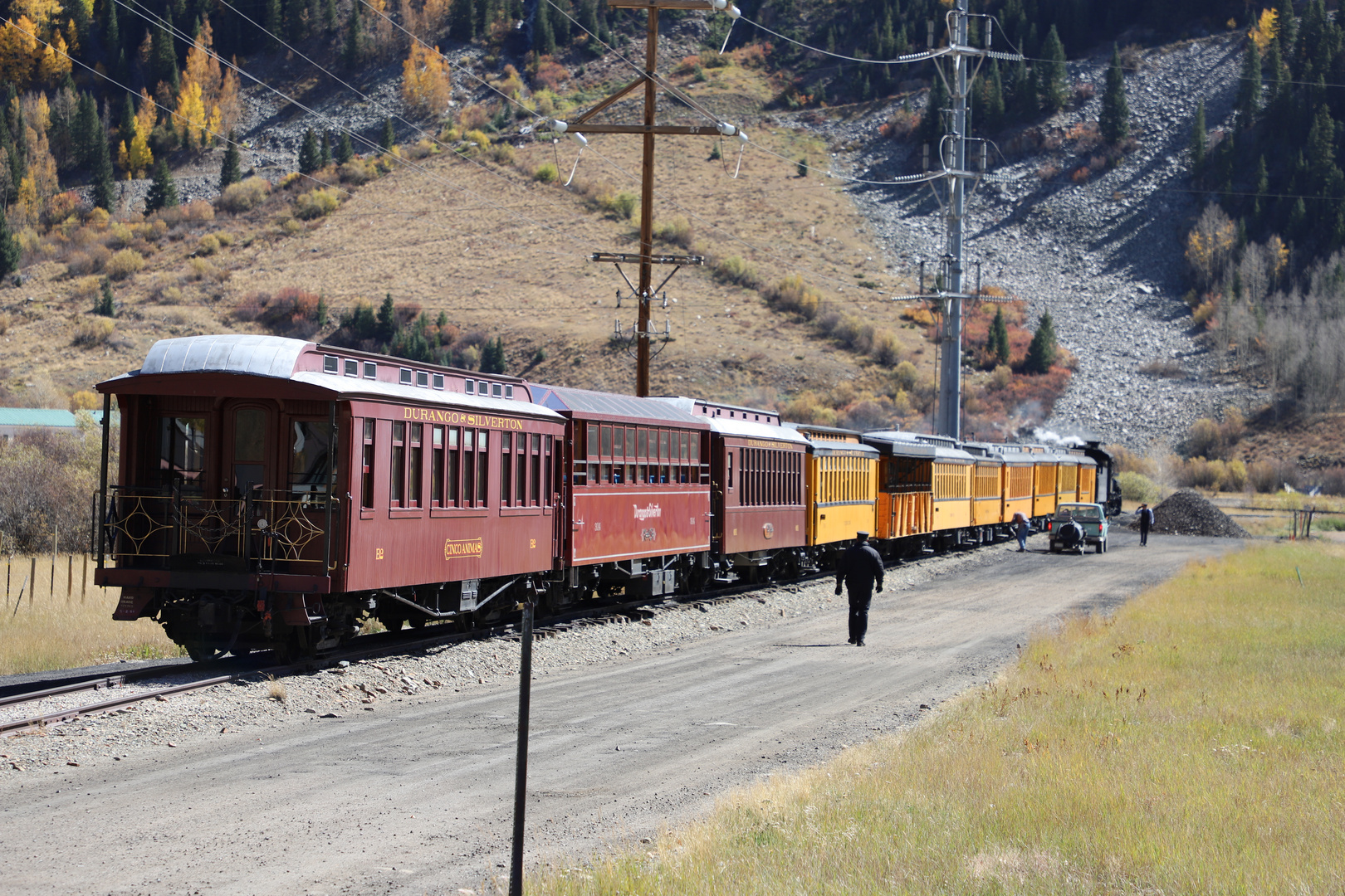 Der komplette historische Zug in Silverton