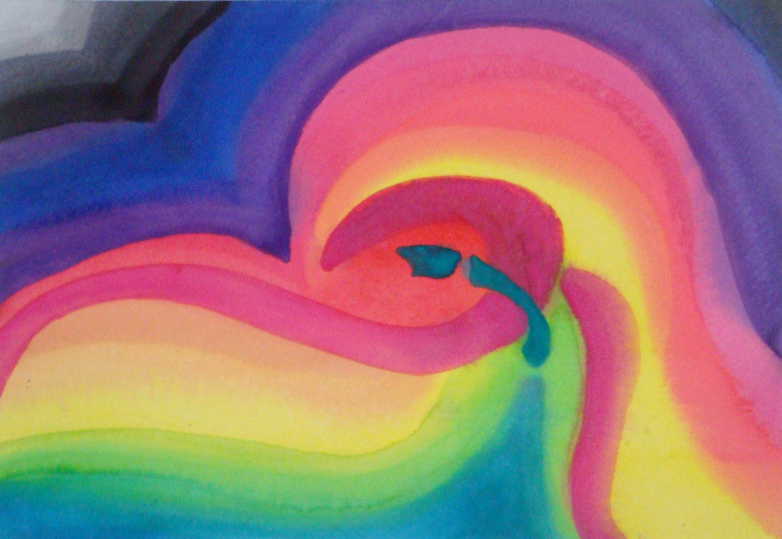 - Der Kopf eines Vogels - verabstrahiert - mein farbintensivstes Temperabild - 1999 -