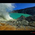 Der Krater des Vulkans Ijen