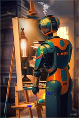 Der Künstler am Werk