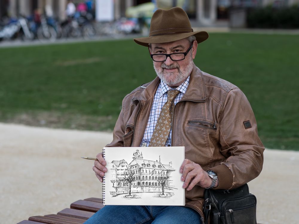 Der Künstler aus Wien malte das Rathaus von Luzern