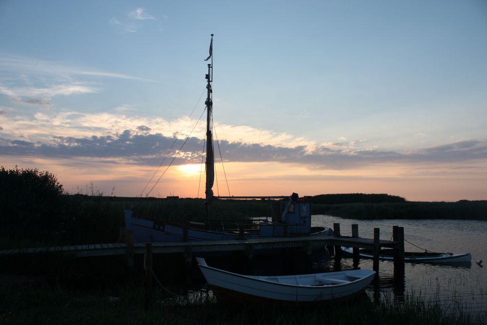 Der Kutter in Nymindegab am späten Abend