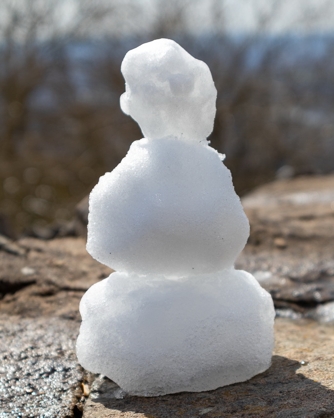 Der letzte Schneemann im April.