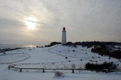 Der Leuchtturm Dorbusch im Winter (HIddensee)