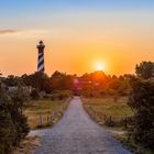 Der Leuchtturm in Nieuw-Haamstede beim Sonnenaufgang 