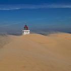 Der Leuchtturm Rubjerg Knude im Sandsturm