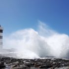 Der Leuchtturm trotzt den Elementen