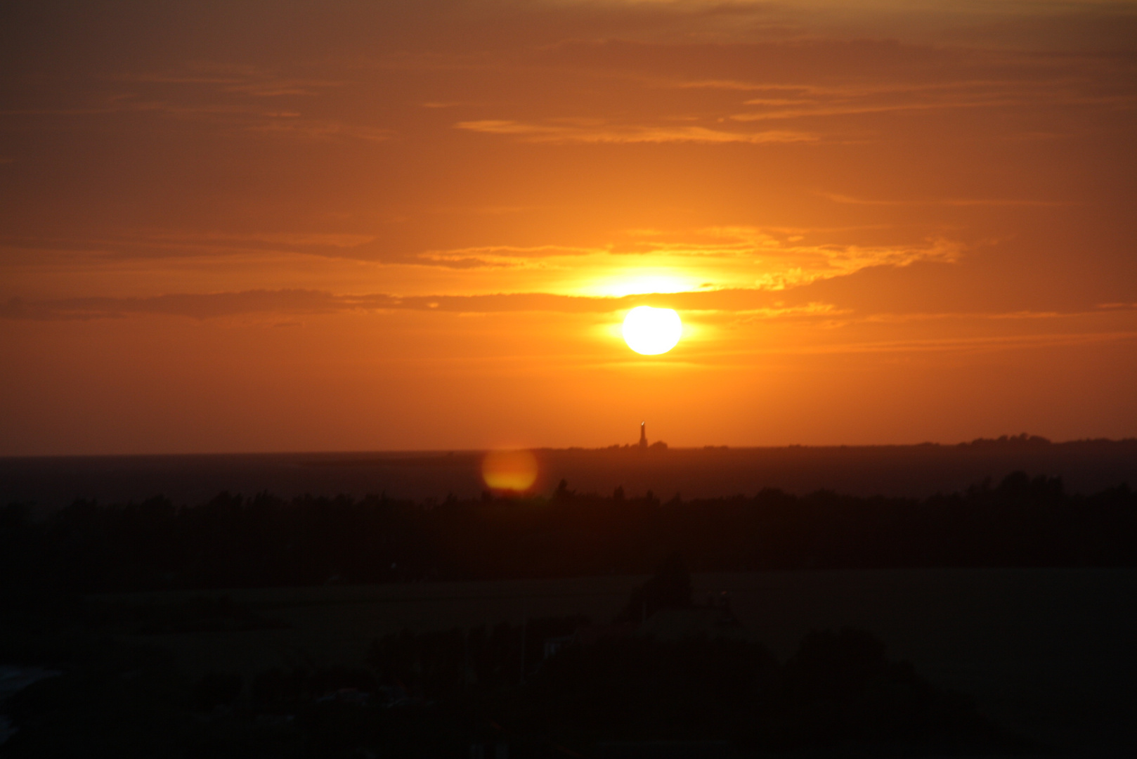 Der Leuchturm von Fehmarn im Sonnenuntergang